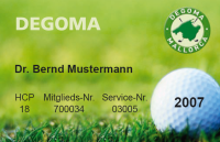 Mitgliedskarte DeGoMa Mitgliedskarte Deutscher Golfclub Mallorca