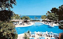 Hotel Son Caliu Meerblick vom Pool Pool und Meer im Hintergrund